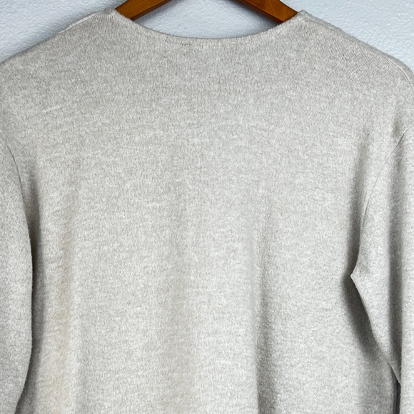 ZARA Gray Rhinestone Embellished Pullover V-neck Light Comfy Sweater - Picture 4 of 6